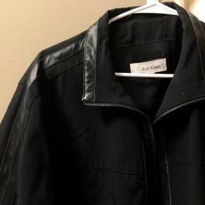 black, size XL calvin klein leather jacket